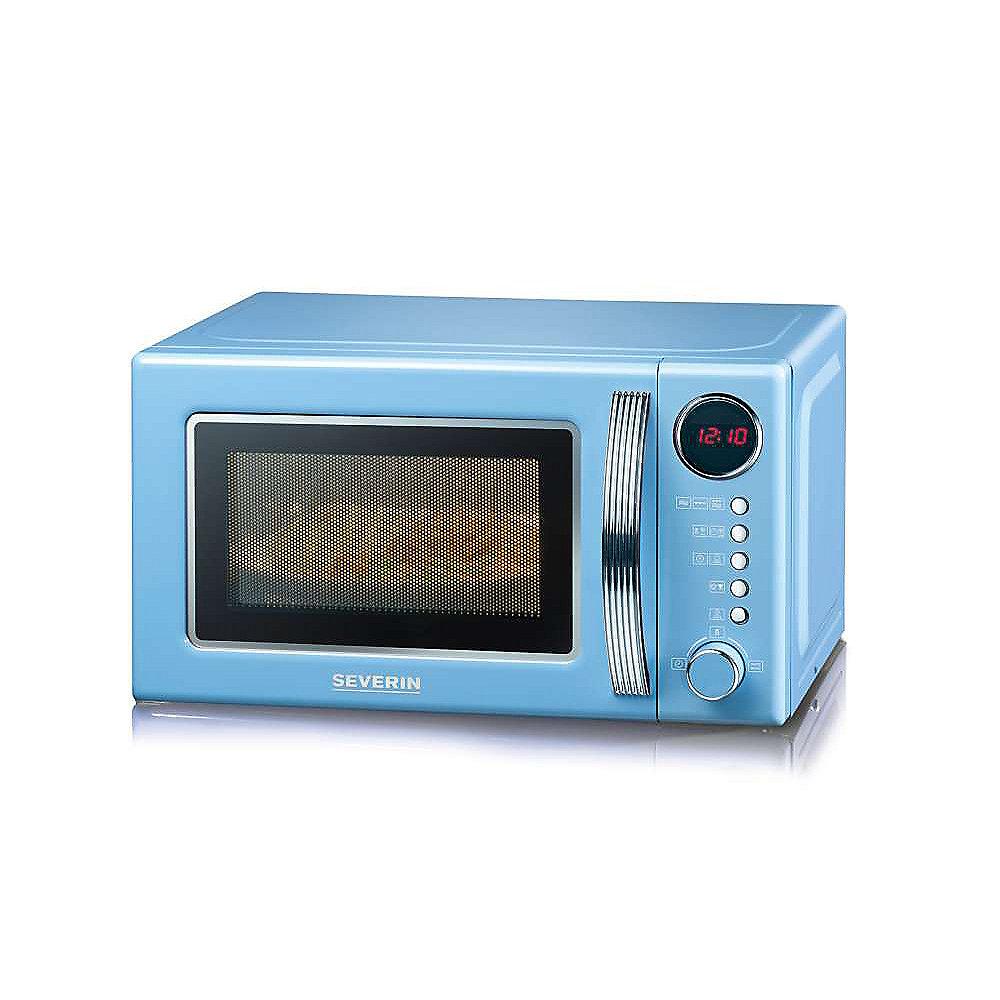 Severin MW 7894 Mikrowelle mit Grill Retro-Design, blau