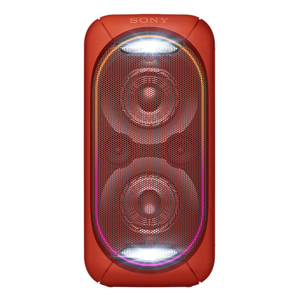 Sony GTK-XB60 Bluetooth-Lautsprecher (NFC, Akku) rot Leuchteffekt Party-Chain