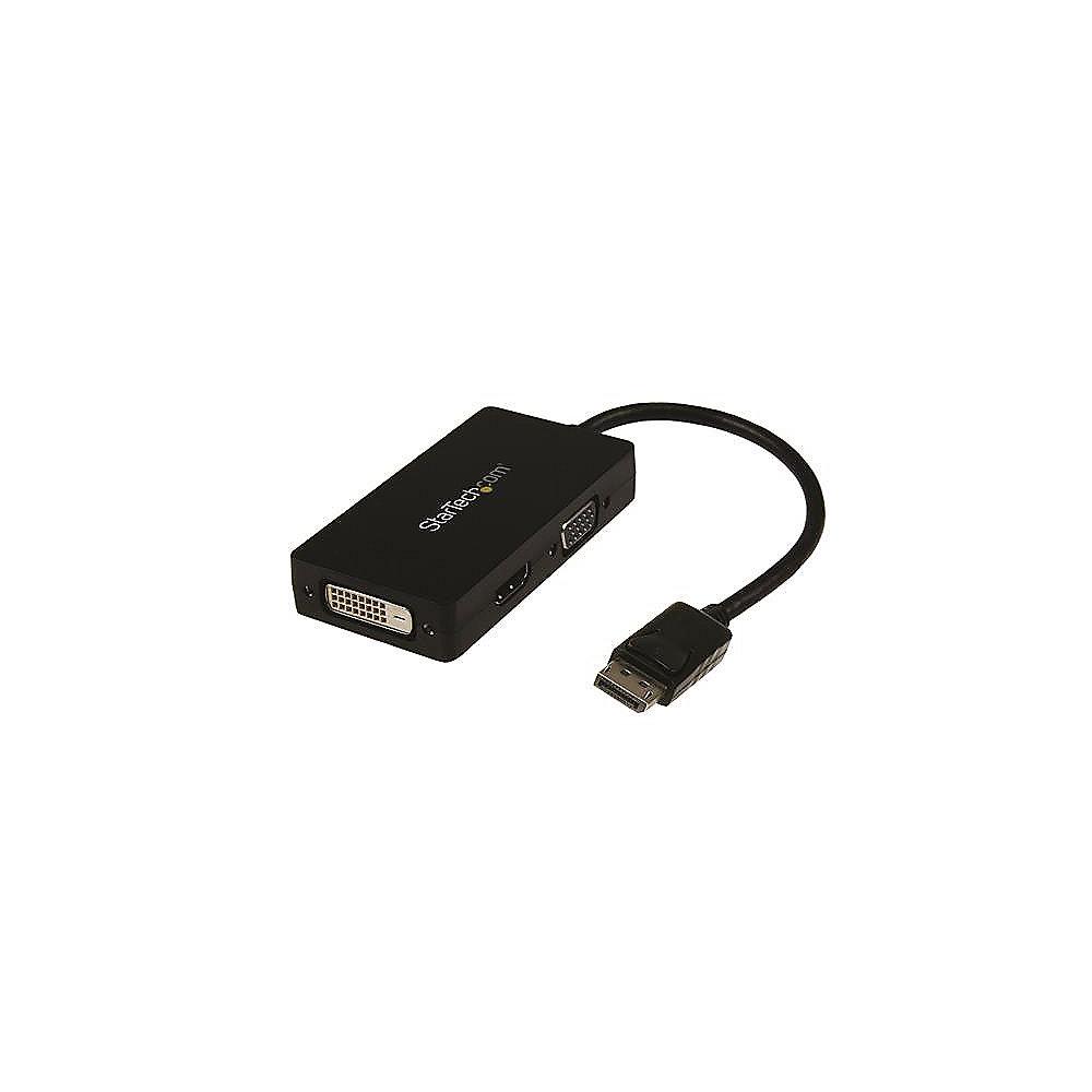 Startech 3-in1 DisplayPort Adapter zu HDMI/DVI/VGA schwarz, Startech, 3-in1, DisplayPort, Adapter, HDMI/DVI/VGA, schwarz