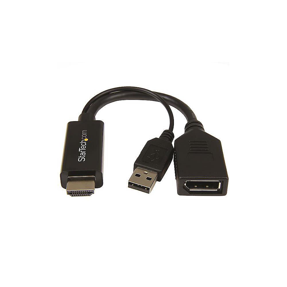 Startech HDMI Adapter 0,15m HDMI zu DP   USB Strom 4K St./Bu. schwarz