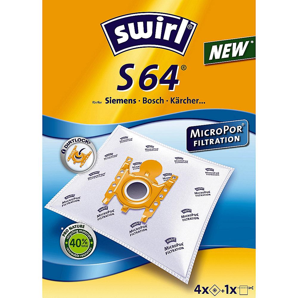 Swirl S 64 MicroPor Staubsaugerbeutel (4er Pack), Swirl, S, 64, MicroPor, Staubsaugerbeutel, 4er, Pack,