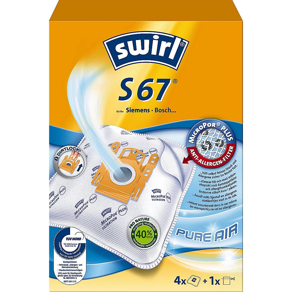 Swirl S 67 MicroPor Plus AirSpace Staubsaugerbeutel (4er Pack), Swirl, S, 67, MicroPor, Plus, AirSpace, Staubsaugerbeutel, 4er, Pack,