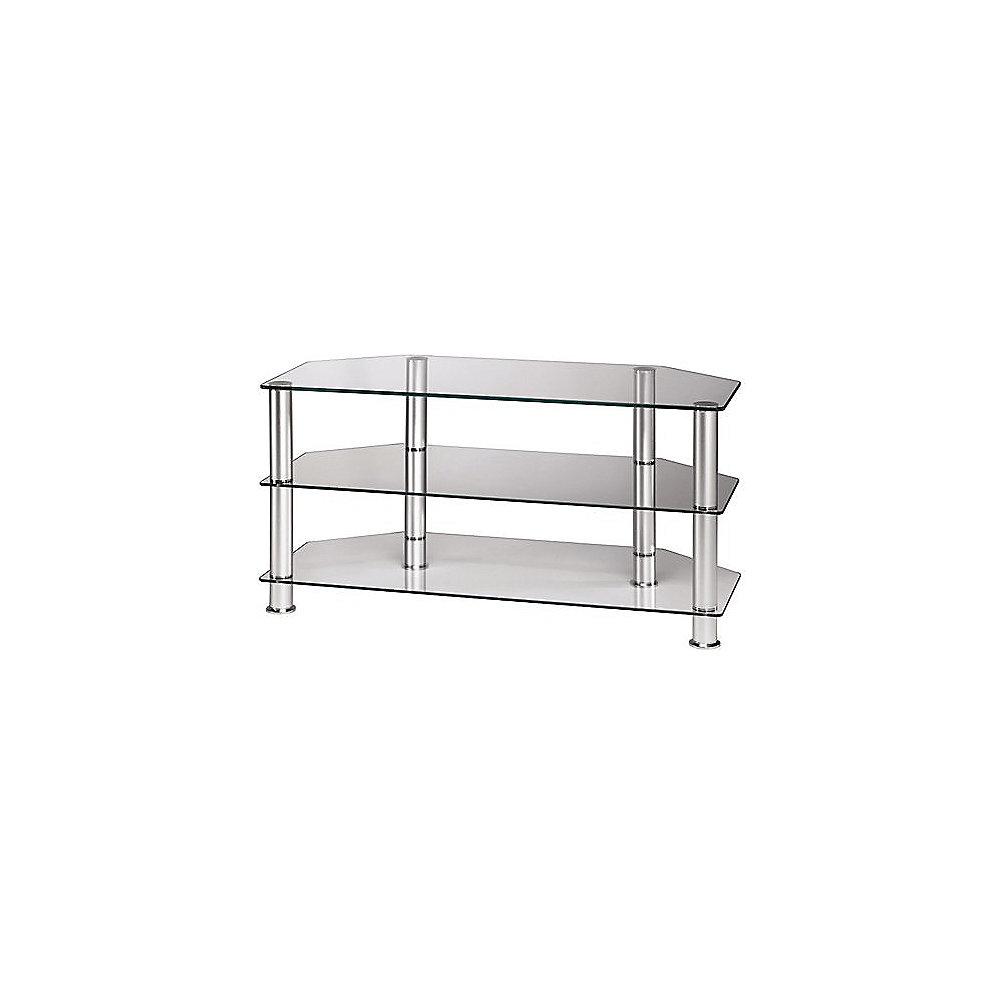 TV-Rack, 1000 mm, drei Ablagen, Alu/Klarglas, TV-Rack, 1000, mm, drei, Ablagen, Alu/Klarglas