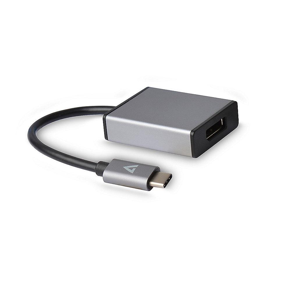 V7 USB 3.1 Adapter Typ-C zu DisplayPort 4K Alu St./Bu. grau