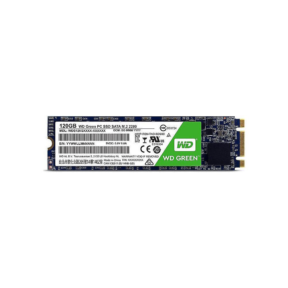 WD Green 2D NAND TLC SATA-SSD 120GB 6GB/s M.2 2280, WD, Green, 2D, NAND, TLC, SATA-SSD, 120GB, 6GB/s, M.2, 2280