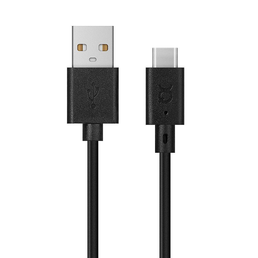 xqisit Charge & Sync USB-C zu USB-A Kabel 1m schwarz